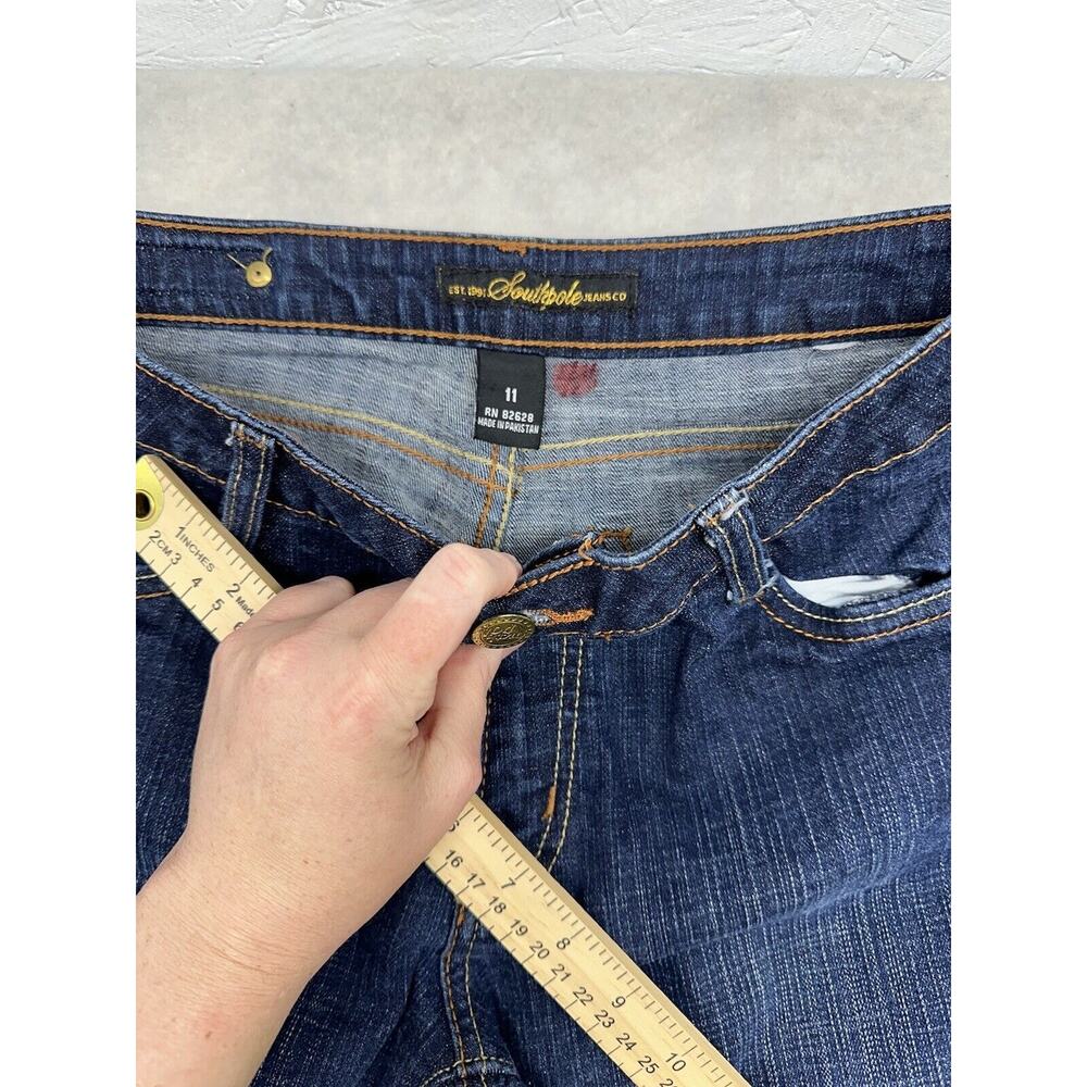 Southpole Jeans Co Womens Size 11 Dark Wash Blue Denim Zip Fly Bootcut Jeans - Picture 5 of 8